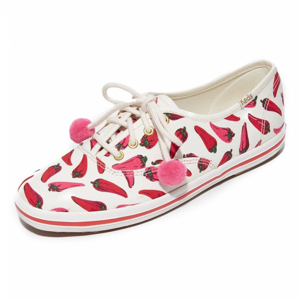 Keds x Kate Spade Chili Pepper Sneakers Size US 6 Spring Summer Pink Pompom
